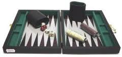 Backgammon, zwart vinyl, magnetisch